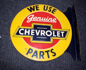Vintage Chevrolet parts Flange sign