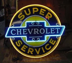 Chevrolet Super Service neon Porcelain SIGN
